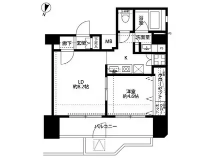 プレール・ドゥーク亀戸IV(1LDK/11階)の間取り写真