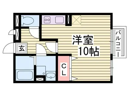 パークハイム吾妻(ワンルーム/2階)の間取り写真