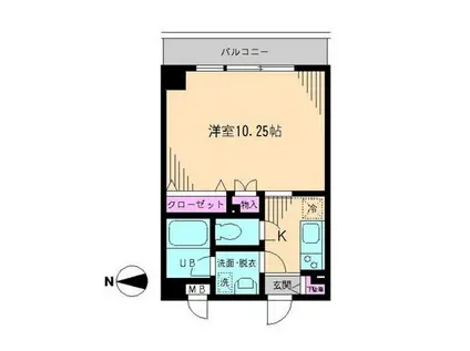 メゾン・アルエ(1K/4階)の間取り写真