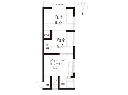 ハイツ・YOU(2DK/1階)の間取り写真