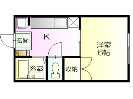 南君塚ハイツ(1K/2階)の間取り写真