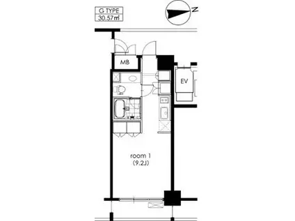 カスタリア芝公園(ワンルーム/7階)の間取り写真