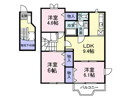 フォレストール1番館(3LDK/2階)の間取り写真