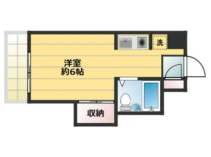 本町ハイツ(ワンルーム/3階)の間取り写真