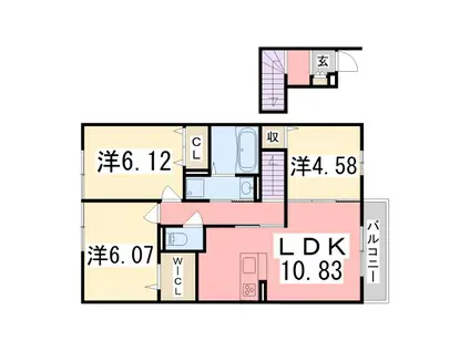 フローラ(3LDK/2階)の間取り写真