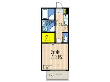 ALEGRIA神戸楠谷町(1K/1階)の間取り写真