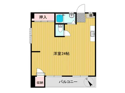 小山ビル(ワンルーム/2階)の間取り写真