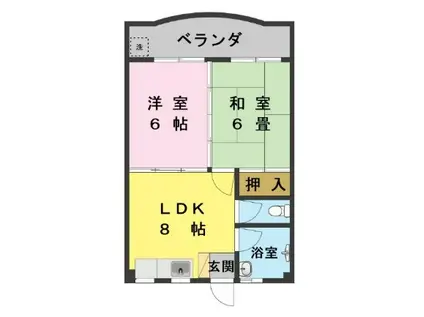 メゾンSADA(2LDK/2階)の間取り写真