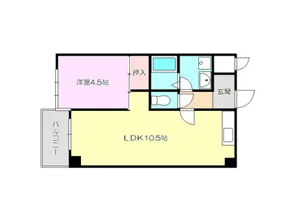 レクシア上新庄(1LDK/4階)の間取り写真