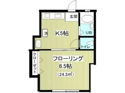 スペースI(1K/1階)の間取り写真