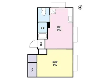 ニュー堀マンションB棟(1DK/2階)の間取り写真