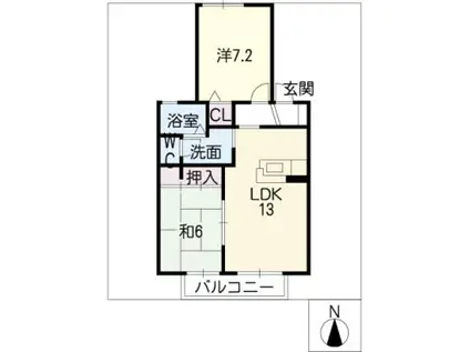 タウンハウス(2LDK/2階)の間取り写真
