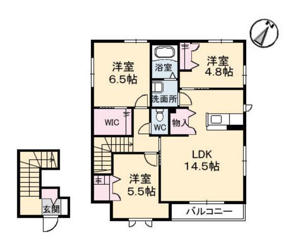 MAISON AZUMA(3LDK/2階)の間取り写真