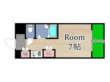 インターナショナル関目(ワンルーム/3階)の間取り写真