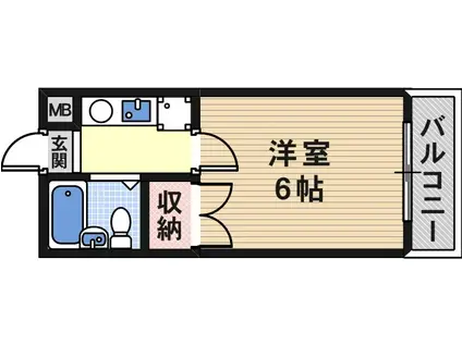 ノースII(1K/1階)の間取り写真