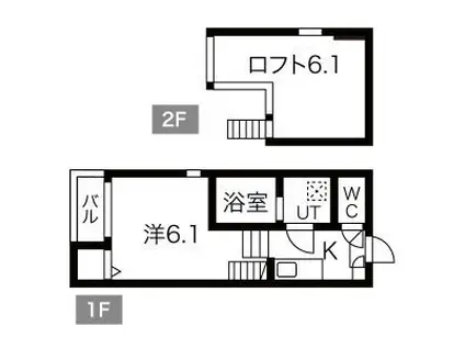 アーク名古屋(1K/2階)の間取り写真