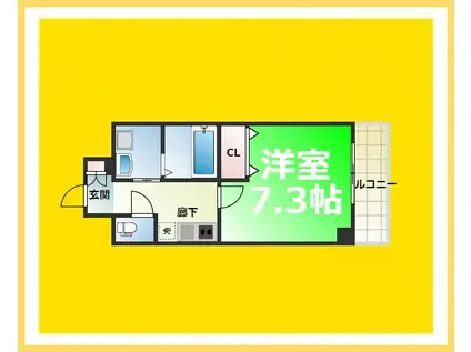 セオリー難波南プレミアム(1K/10階)の間取り写真