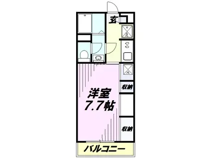 リブリ・所沢(1K/3階)の間取り写真