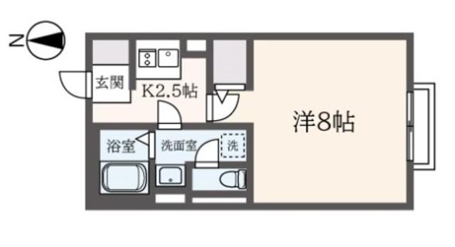 ネバーランド(1K/2階)の間取り写真