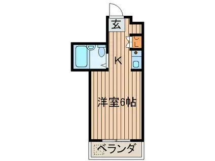 CASA FUJII(1K/3階)の間取り写真