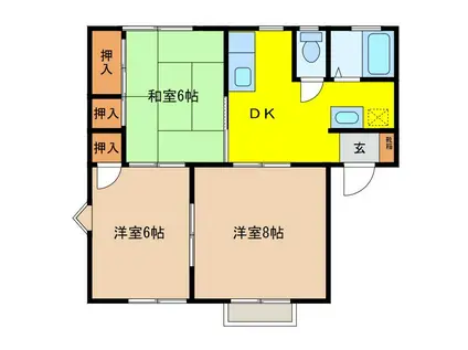 ブエモンジマ(3DK/2階)の間取り写真