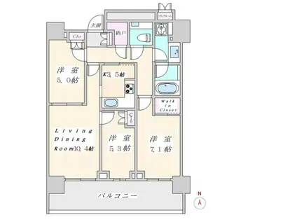 ザ・パークハウス晴海タワーズ クロノスレジデンス(3LDK/30階)の間取り写真