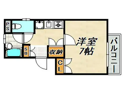 ノースコート(1K/3階)の間取り写真