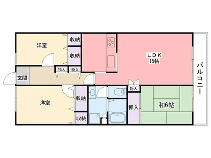 武庫川第2一番街10号棟(3LDK/8階)の間取り写真
