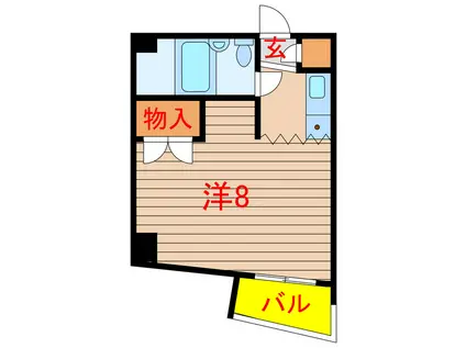 キドナイン(ワンルーム/3階)の間取り写真