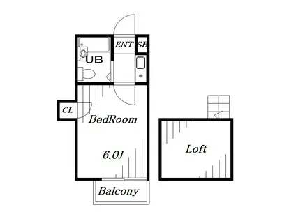 ジュネパレス稲毛東(1K/4階)の間取り写真