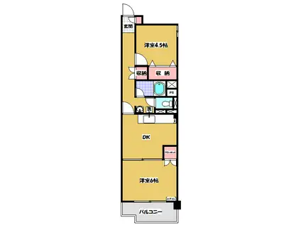 ルミエール国分寺(2DK/7階)の間取り写真