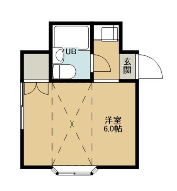 エンデバー東大和(1K/1階)の間取り写真