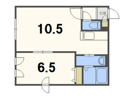 アビネス本通II(1LDK/2階)の間取り写真