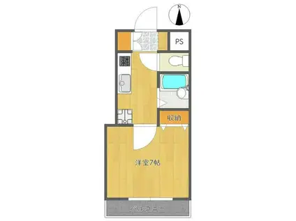 第5アライハイツ(1K/3階)の間取り写真