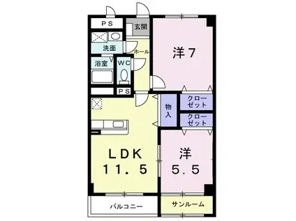 グランデセレッソ(2LDK/3階)の間取り写真