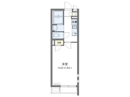 プラムテラス粕谷(1K/1階)の間取り写真