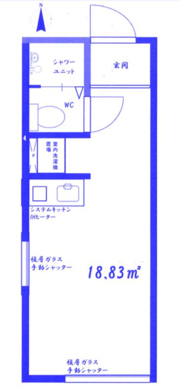 アネシス宮町(1K/1階)の間取り写真