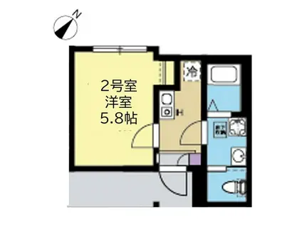 サナブルーム妙蓮寺(1K/2階)の間取り写真
