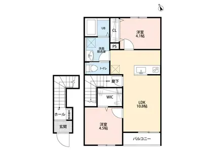 リーブルファイン久喜久喜東II(2LDK/2階)の間取り写真