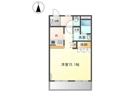 ブリリアントガーデンA(ワンルーム/1階)の間取り写真