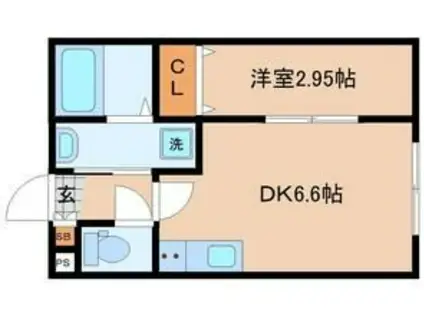 カーサミーア仙台I(1DK/1階)の間取り写真