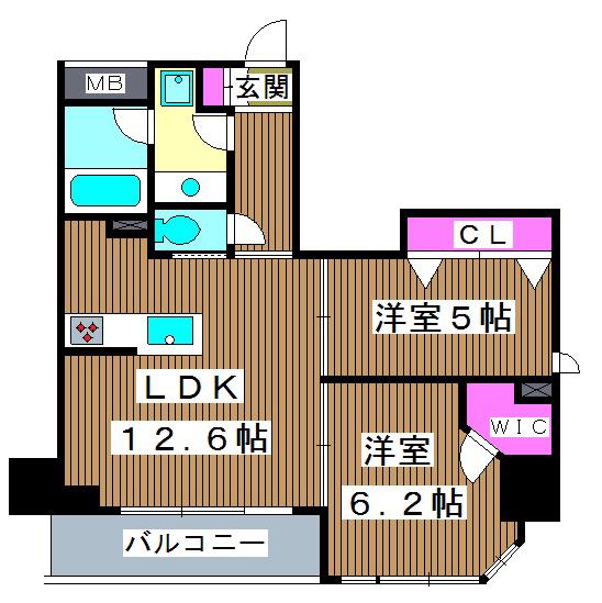 クレストコート志村坂上(2LDK/10階)の間取り写真