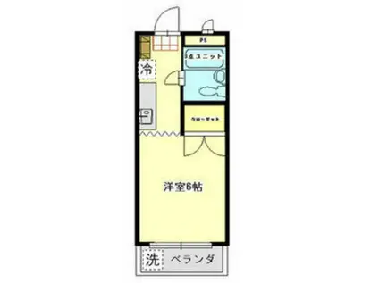 アイオンマンション(1K/4階)の間取り写真