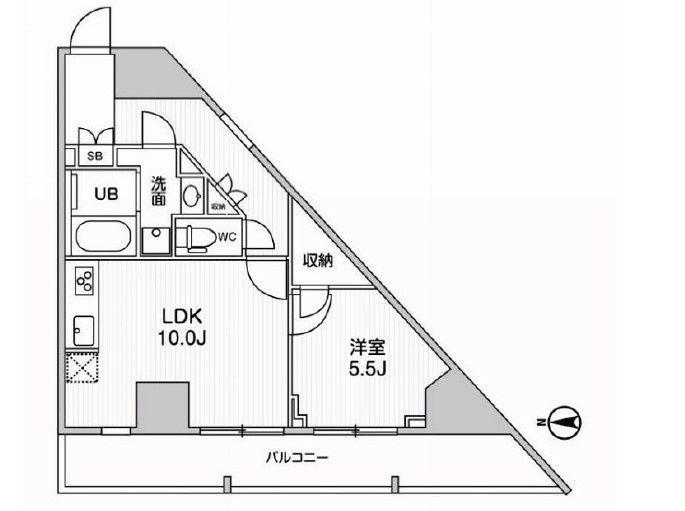 グラシアプレイス曳舟(1LDK/12階)の間取り写真