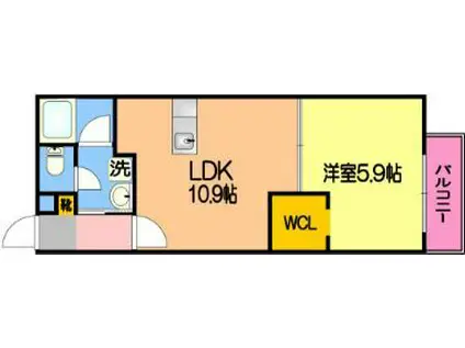 パーレイIII(1LDK/1階)の間取り写真