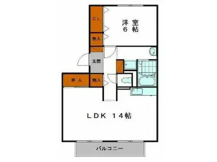 フレマリール双葉(1LDK/2階)の間取り写真