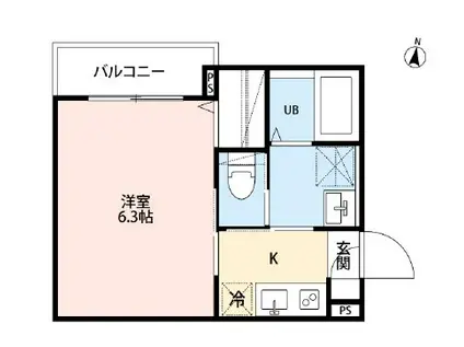 ROBOT HOME 北浦和II(1K/1階)の間取り写真