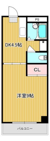 カーサプリメーラ(1DK/2階)の間取り写真