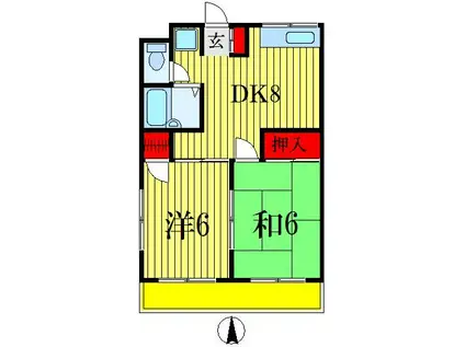 金子マンション5番館(2DK/3階)の間取り写真