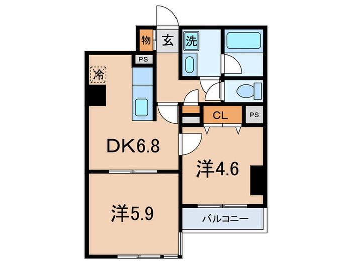 レジデンス南大塚スクエア(2DK/4階)の間取り写真
